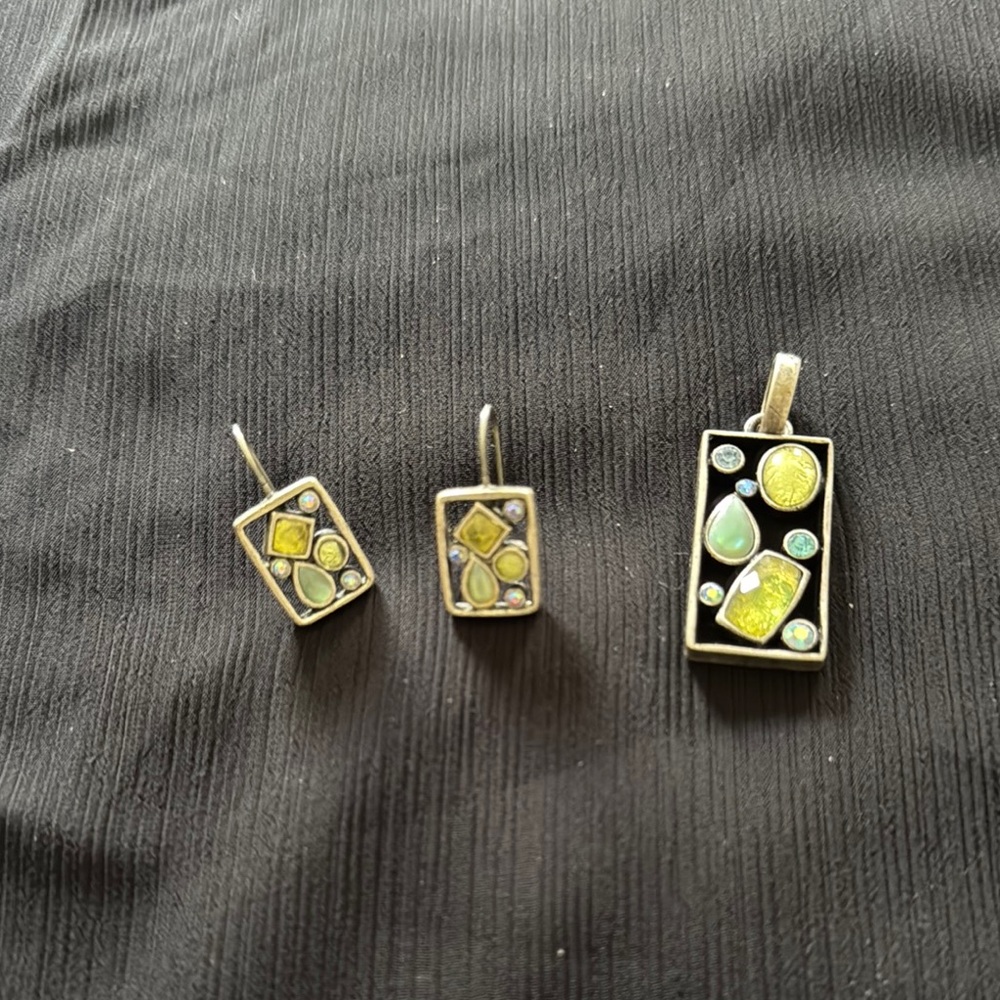 Lia Sophia Silver Earrings and Pendant Set